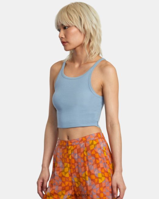 R422N81335 συρόμενη κορυφή δεξαμενής RVCA γυναίκες σκονισμένο μπλε είδη ένδυσης