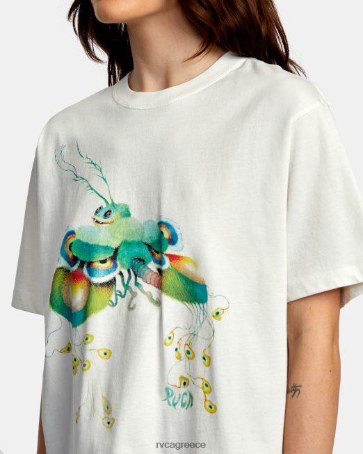 R422N81336 Fly guy anyday t-shirt RVCA γυναίκες vintage λευκό είδη ένδυσης