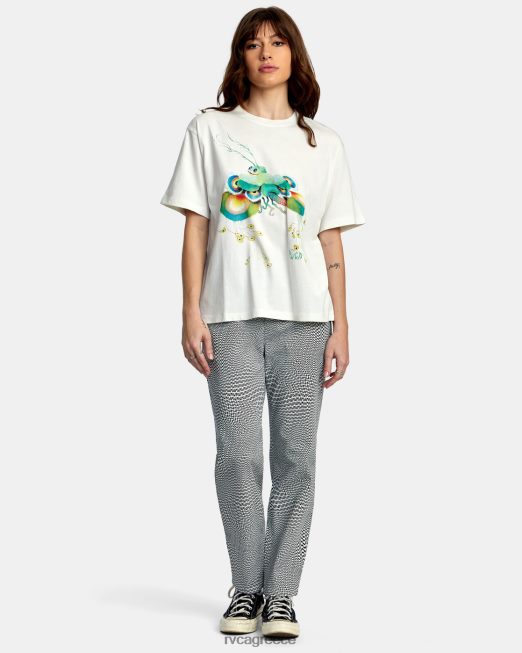 R422N81336 Fly guy anyday t-shirt RVCA γυναίκες vintage λευκό είδη ένδυσης