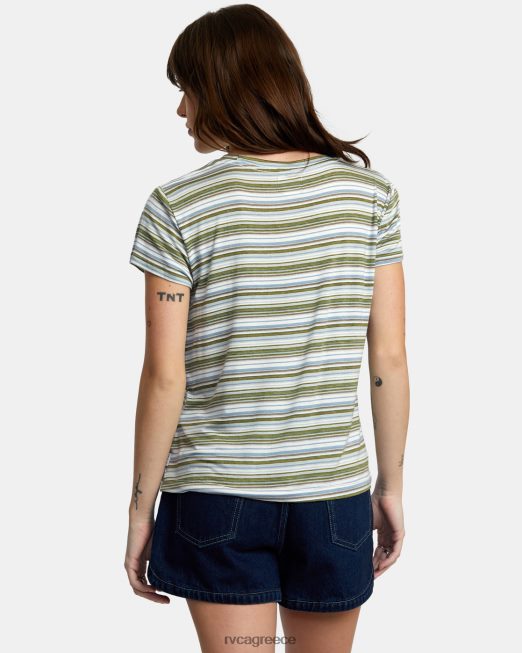 R422N81337 εσοχή 3 μπλουζάκι με λαιμόκοψη RVCA γυναίκες θαλάσσιο σπρέι είδη ένδυσης