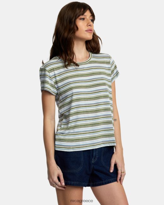 R422N81337 εσοχή 3 μπλουζάκι με λαιμόκοψη RVCA γυναίκες θαλάσσιο σπρέι είδη ένδυσης