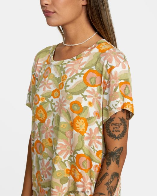 R422N81339 εσοχή 3 μπλουζάκι με λαιμόκοψη RVCA γυναίκες κατιφές είδη ένδυσης