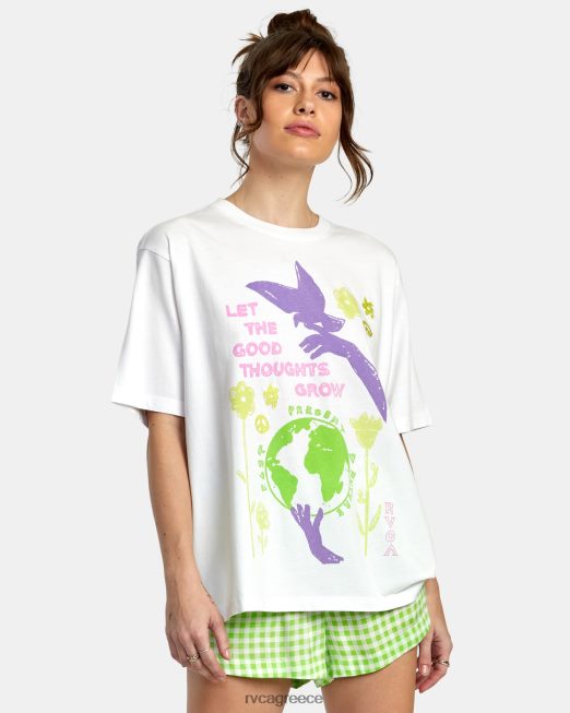 R422N81360 μπλουζάκι καλής ανάπτυξης κάθε μέρα RVCA γυναίκες άσπρο είδη ένδυσης