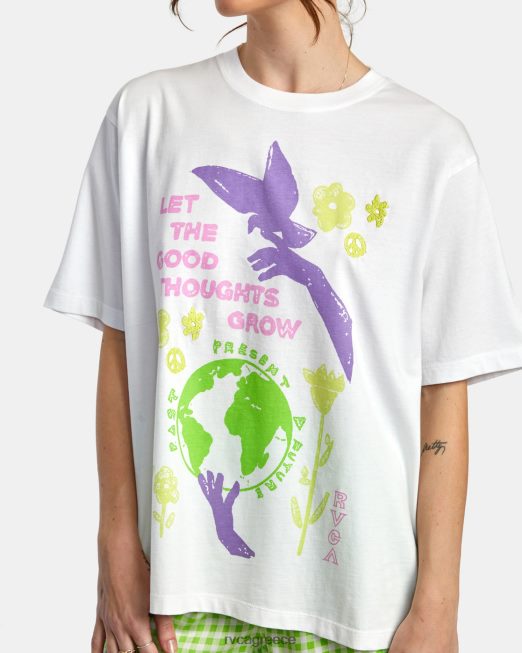 R422N81360 μπλουζάκι καλής ανάπτυξης κάθε μέρα RVCA γυναίκες άσπρο είδη ένδυσης