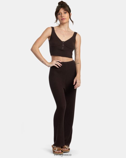 R422N81434 swerve henley rib knit crop top RVCA γυναίκες Ιάβα είδη ένδυσης