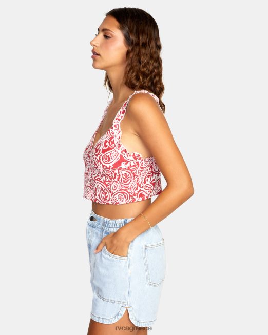 R422N81445 γλυκιά μου cropped top tank RVCA γυναίκες κόκκινη γη είδη ένδυσης