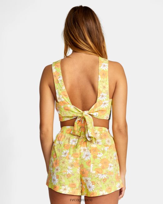 R422N81446 pamela cropped top tank RVCA γυναίκες ασβέστη είδη ένδυσης