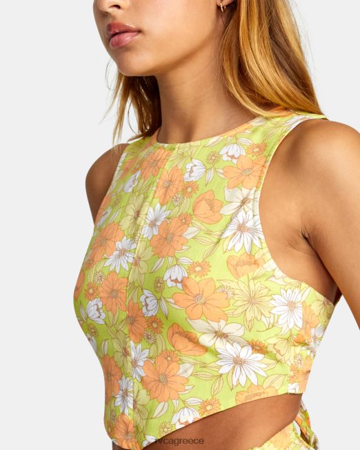 R422N81446 pamela cropped top tank RVCA γυναίκες ασβέστη είδη ένδυσης