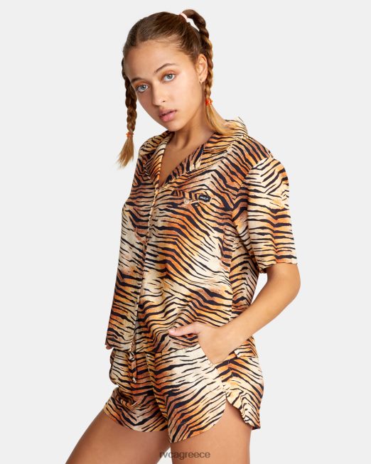 R422N81477 κυματιστό επάνω μέρος με κουμπί προς τα κάτω RVCA γυναίκες πολυ είδη ένδυσης