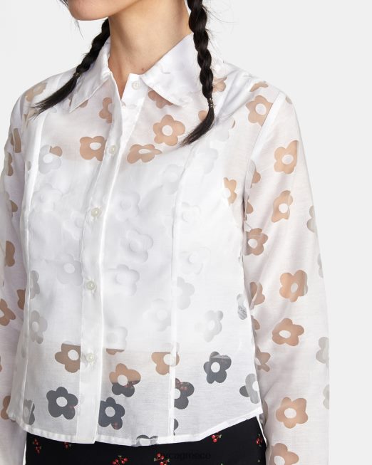 R422N81494 jagger μακρυμάνικη μπλούζα RVCA γυναίκες ψιθύρισε λευκό είδη ένδυσης