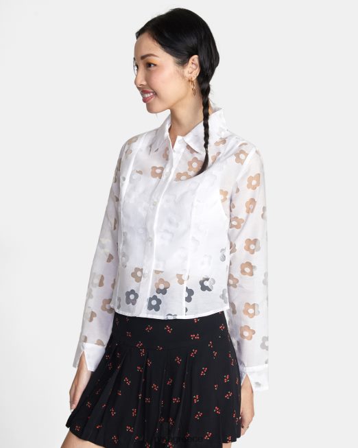 R422N81494 jagger μακρυμάνικη μπλούζα RVCA γυναίκες ψιθύρισε λευκό είδη ένδυσης