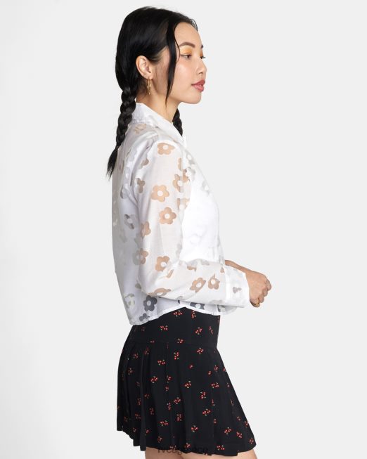 R422N81494 jagger μακρυμάνικη μπλούζα RVCA γυναίκες ψιθύρισε λευκό είδη ένδυσης