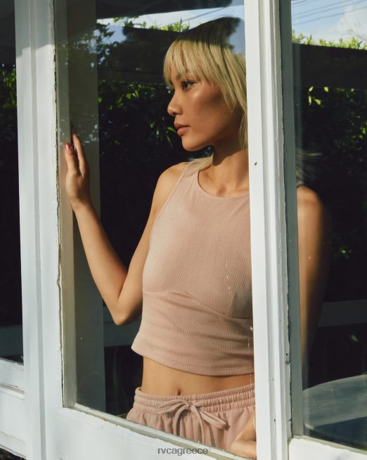 R422N81510 test drive cropped top tank RVCA γυναίκες σκονισμένο τριαντάφυλλο είδη ένδυσης