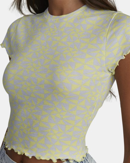 R422N81556 συμμαθητής crop tee RVCA γυναίκες ασβέστη κίτρινο είδη ένδυσης