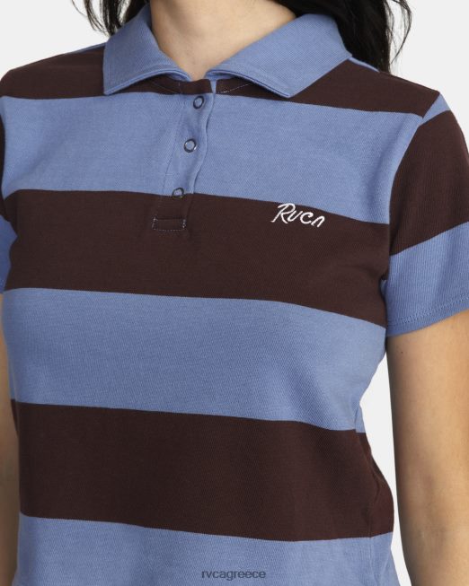 R422N81582 επανάληψη cropped μπλουζάκι πόλο RVCA γυναίκες απέραντο μπλε είδη ένδυσης