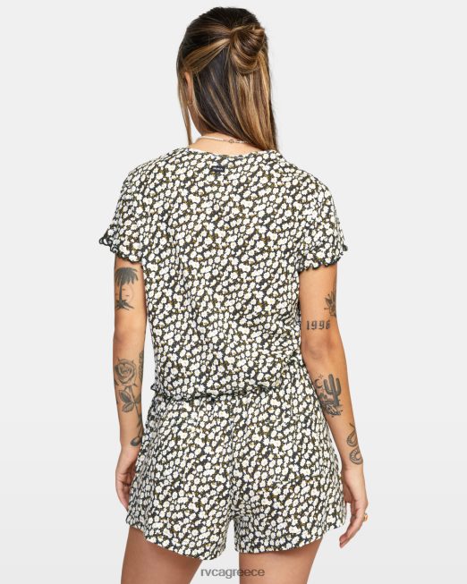 R422N81625 στα όνειρά σου πλεκτό μπλουζάκι πουέντ RVCA γυναίκες μαύρος είδη ένδυσης