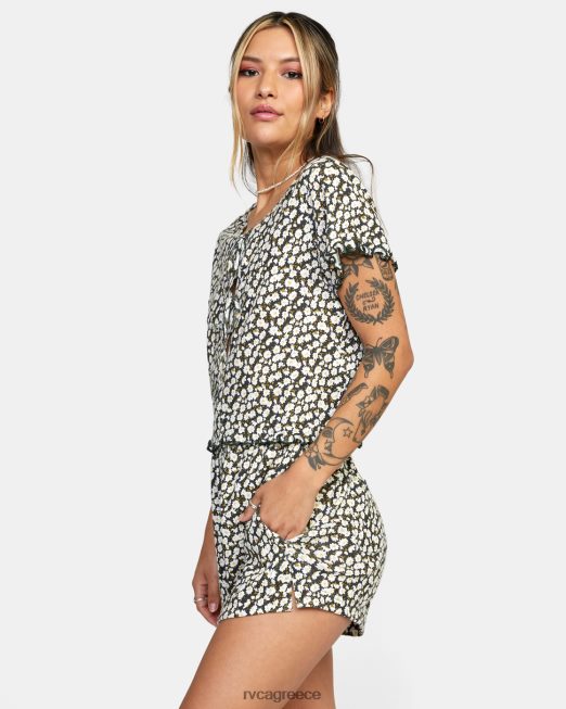 R422N81625 στα όνειρά σου πλεκτό μπλουζάκι πουέντ RVCA γυναίκες μαύρος είδη ένδυσης