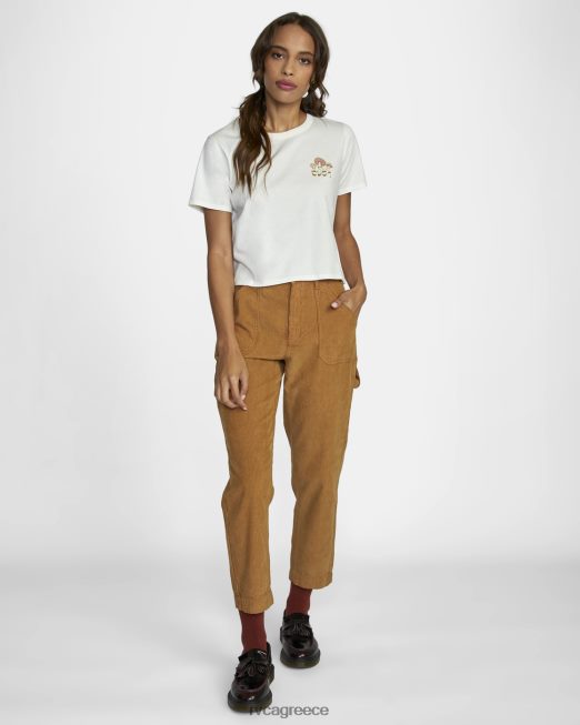 R422N81632 μπλουζάκι με μύκητες RVCA γυναίκες vintage λευκό είδη ένδυσης