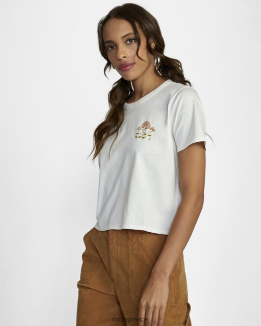 R422N81632 μπλουζάκι με μύκητες RVCA γυναίκες vintage λευκό είδη ένδυσης