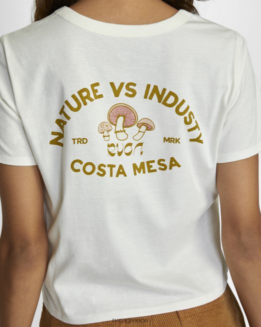 R422N81632 μπλουζάκι με μύκητες RVCA γυναίκες vintage λευκό είδη ένδυσης