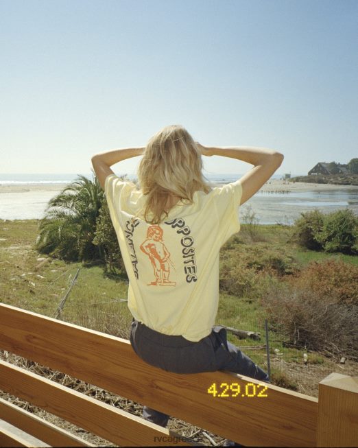 R422N81716 γραφικό μπλουζάκι χερουβείμ RVCA γυναίκες μαρέγκα λεμονιού είδη ένδυσης