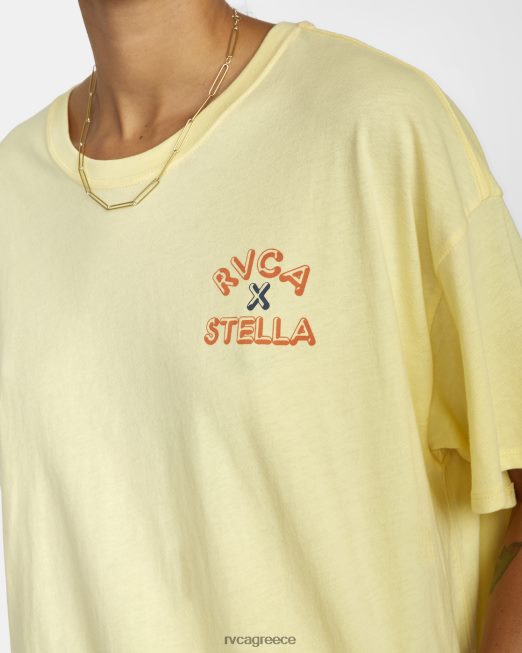 R422N81716 γραφικό μπλουζάκι χερουβείμ RVCA γυναίκες μαρέγκα λεμονιού είδη ένδυσης