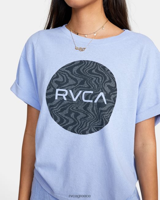 R422N81724 strata crop tee RVCA γυναίκες γκρι μωβ είδη ένδυσης