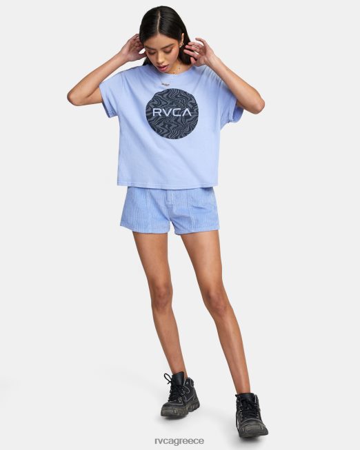 R422N81724 strata crop tee RVCA γυναίκες γκρι μωβ είδη ένδυσης