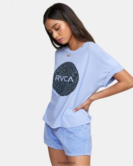 R422N81724 strata crop tee RVCA γυναίκες γκρι μωβ είδη ένδυσης
