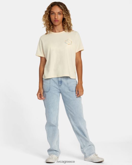 R422N8172 εξάγωνο μπλουζάκι της Χαβάης RVCA γυναίκες κρέμα είδη ένδυσης