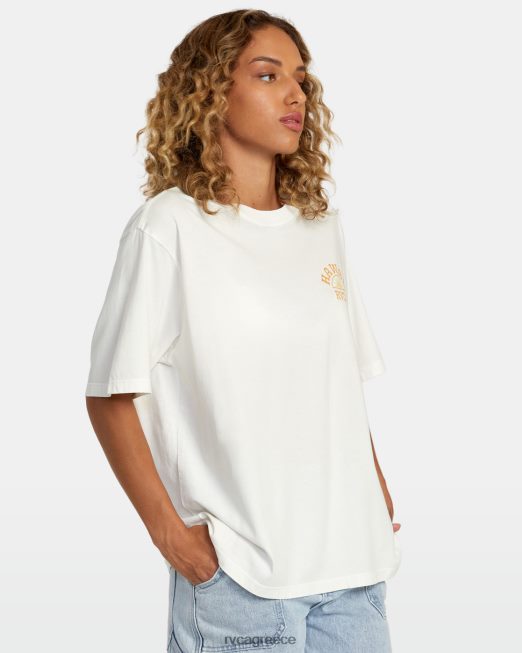 R422N8204 Χαβάη Sunrise και υπερμεγέθη μπλουζάκι RVCA γυναίκες vintage λευκό είδη ένδυσης