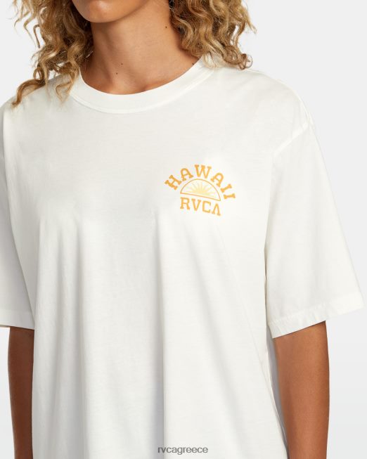 R422N8204 Χαβάη Sunrise και υπερμεγέθη μπλουζάκι RVCA γυναίκες vintage λευκό είδη ένδυσης