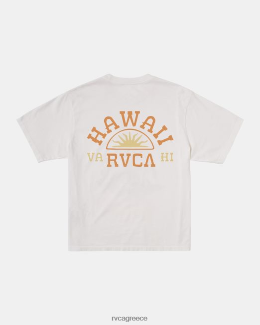 R422N8204 Χαβάη Sunrise και υπερμεγέθη μπλουζάκι RVCA γυναίκες vintage λευκό είδη ένδυσης