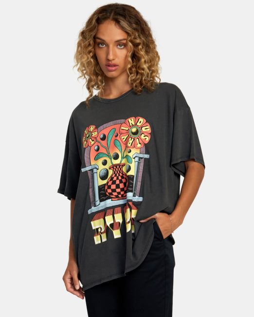 R422N8234 μπλουζάκι martin ander potal RVCA γυναίκες μαύρος είδη ένδυσης