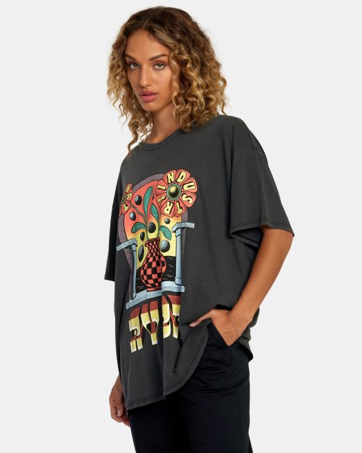 R422N8234 μπλουζάκι martin ander potal RVCA γυναίκες μαύρος είδη ένδυσης