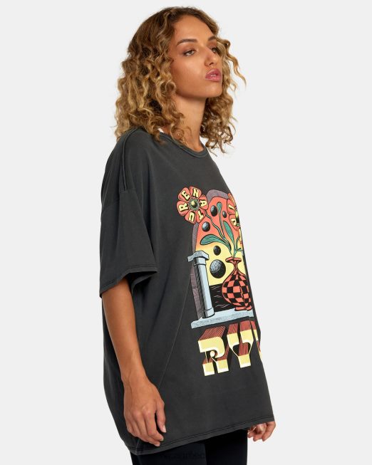 R422N8234 μπλουζάκι martin ander potal RVCA γυναίκες μαύρος είδη ένδυσης