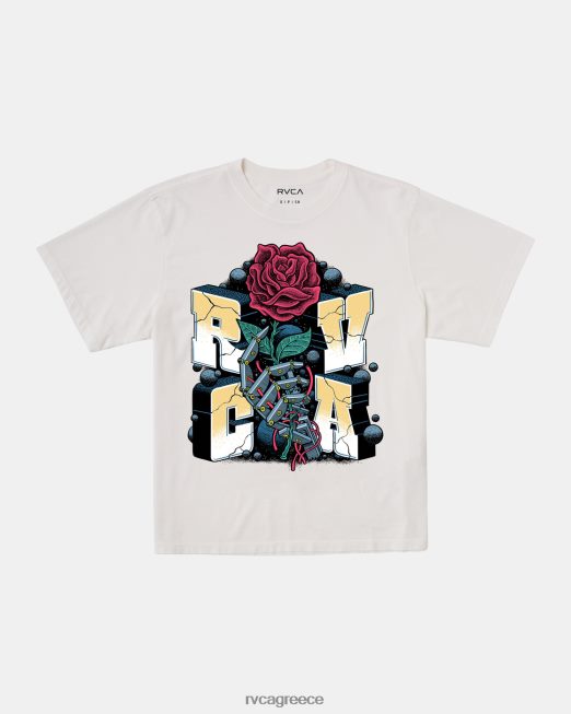 R422N8269 μανδροειδές μπλουζάκι RVCA γυναίκες vintage λευκό είδη ένδυσης