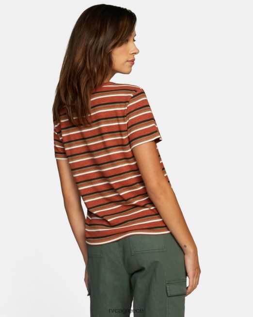 R422N8946 μεγάλο μπλουζάκι RVCA γυναίκες σκονισμένο κόκκινο είδη ένδυσης