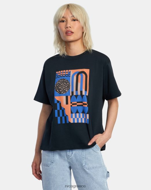 R422N8994 Jesse καφέ σχήματα καθημερινά μπλουζάκι RVCA γυναίκες μαύρος είδη ένδυσης