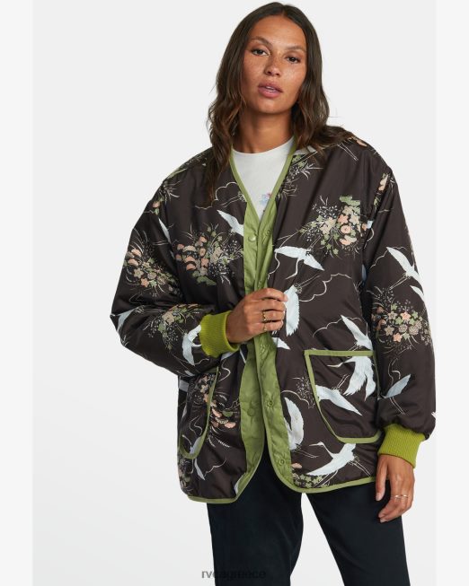 R422N81317 τρομερό αναστρέψιμο υπερμεγέθη σακάκι RVCA γυναίκες φτέρη είδη ένδυσης