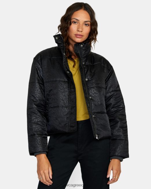 R422N81699 eezeh puffer jacket RVCA γυναίκες μαύρος είδη ένδυσης