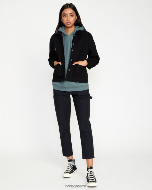 R422N8844 ύφεση αγγαρεία παλτό RVCA γυναίκες αληθινό μαύρο είδη ένδυσης