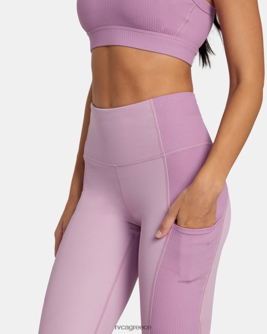 R422N81107 va sport rib block τεχνικό ψηλόμεσο κολάν RVCA γυναίκες πασχαλιά είδη ένδυσης