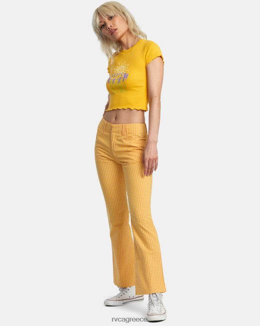 R422N81399 cropped παντελόνι kennedy RVCA γυναίκες λιλικοι είδη ένδυσης