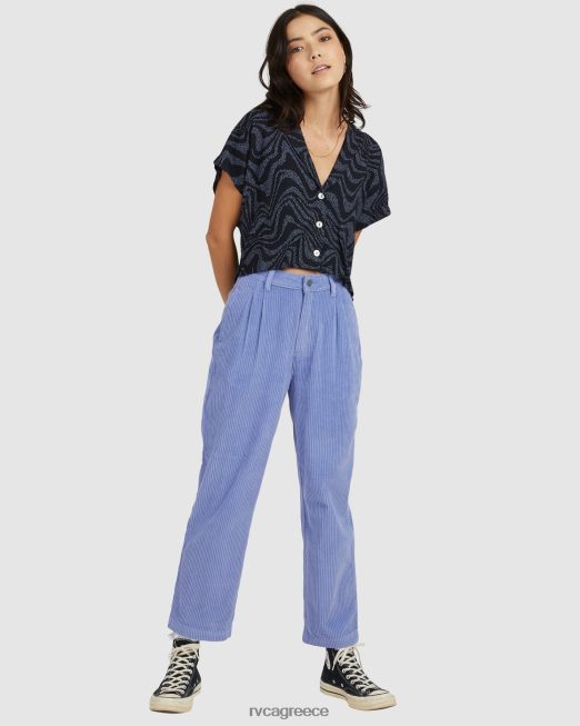 R422N81686 παντελόνι από βελούδινο κορδόνι RVCA γυναίκες γκρι μωβ είδη ένδυσης