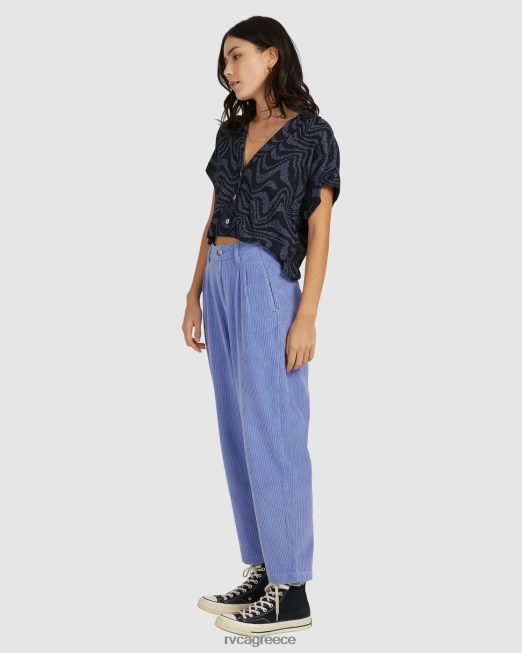 R422N81686 παντελόνι από βελούδινο κορδόνι RVCA γυναίκες γκρι μωβ είδη ένδυσης