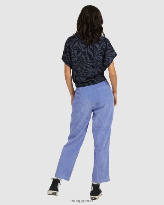 R422N81686 παντελόνι από βελούδινο κορδόνι RVCA γυναίκες γκρι μωβ είδη ένδυσης