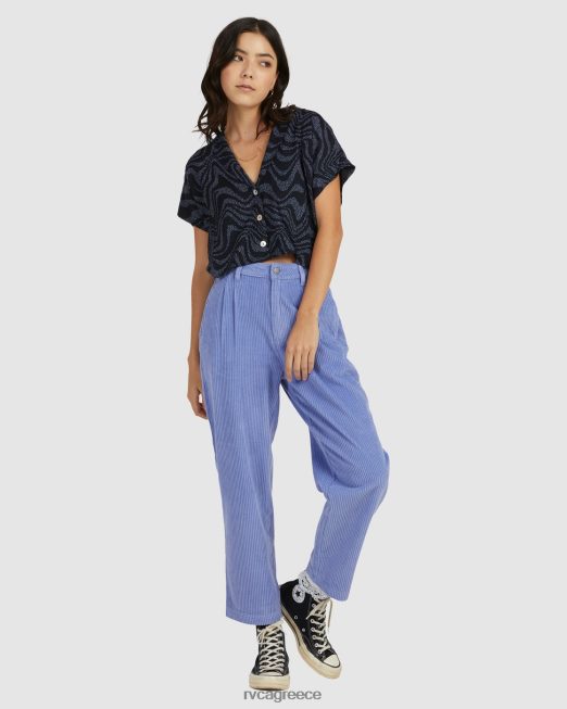 R422N81686 παντελόνι από βελούδινο κορδόνι RVCA γυναίκες γκρι μωβ είδη ένδυσης