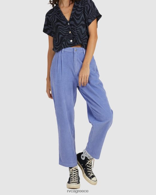 R422N81686 παντελόνι από βελούδινο κορδόνι RVCA γυναίκες γκρι μωβ είδη ένδυσης