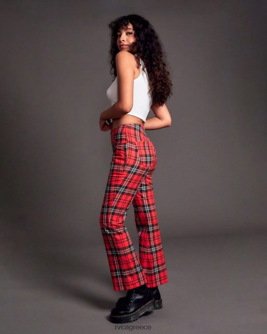 R422N81688 υφαντό καρό παντελόνι ramone RVCA γυναίκες χρυσάνθεμο είδη ένδυσης